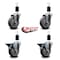 Service Caster 4'' Thermoplastic Rubber Wheel Swivel 1-1/2'' Expanding Stem Caster Set 2 Brakes, 4PK SCC-EX20S414-TPRB-2-PLB-2-112 - alternate 2